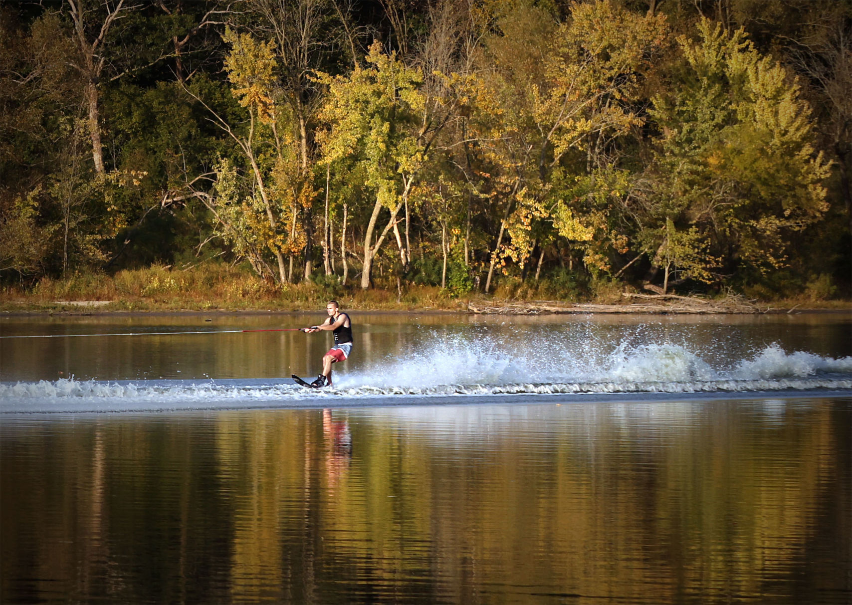 Enjoying a summery activity while fall looms